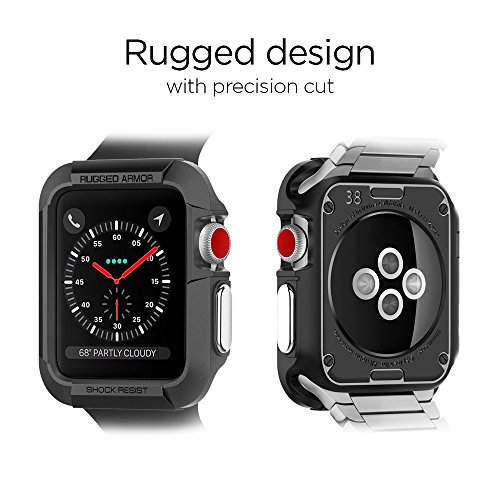 Spigen Rugged Armor Compatible con Apple Watch Funda para 38 mm Serie 3 / Serie 2/1 / Original (2015) - Negro - Imagen 8