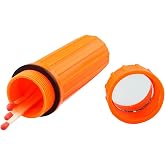 SE 3-IN-1 Orange Waterproof Match Storage Box with Signaling Mirror and Firestarter Flint - CCH6-1
