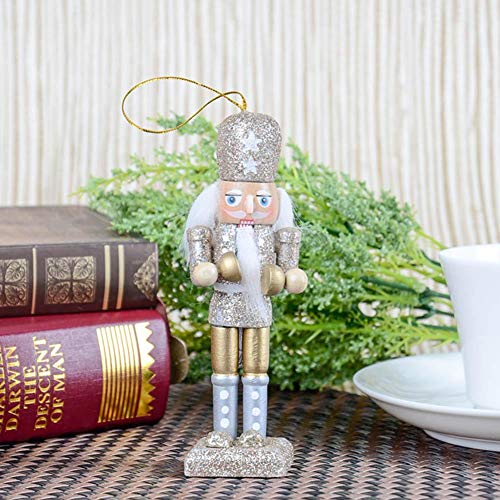 Owlhouse Nutcracker Puppet, 5 PCs Glitter Wooden Nutcracker Decorative Christmas Ornament for Party Home Decoration, 12CM