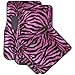 OxGord 4 Piece Zebra Print Carpet-Floor-Mats Set for Car - Rubber-Lined All-Weather Heavy-Duty Protection for All Vehicles, Hot Pink/Black