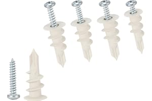 WENNYN Self Drilling Drywall Plastic Anchors with Screws, Expansion Screws 40 Pieces (20 Pairs)