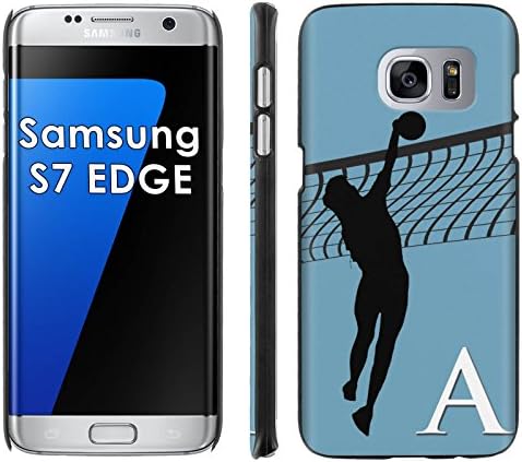Samsung Galaxy [S7 EDGE] Phone Cover, Volleyball Monogram A- Black Slim Clip-on Phone Case for [Samsung Galaxy [S7 EDGE]]