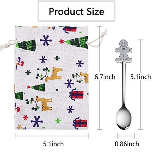 URATOT 8 Pieces Stainless Steel Christmas Gift Spoons Coffee Tea Dessert Mixing Spoons Christmas Stocking Fillers (8)