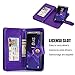 Galaxy S9 Case, 10 Card Slot - ID Slot, Button Wallet Folio PU Leather Case Cover with Detachable Magnetic Hard Case for Samsung Galaxy S9 (2018 Release) - Purple