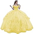 Mauuwy 3D Floral Quinceanera Dresses Ball Gown Puffy Sparkly Tulle Sweet 16 Dresses Off Shoulder Lace Princess Dress Y120