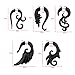 ZS 16g Graceful Tribal Spiral Fake Gauges Acrylic Ear Tapers Fake plugs Horn stud earrings (Black Tribal-style)