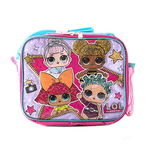 L.O.L Surprise! Backpack and Lunch Box Book Bag Travel Bag with 4 Beautiful Dolls Lunch Box