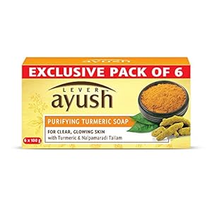 Lever Ayush Purifying Turmeric Soap, 100 g (Pack of 6)