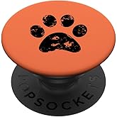 Black Dog Paw Print Coral PopSockets Adhesive PopGrip