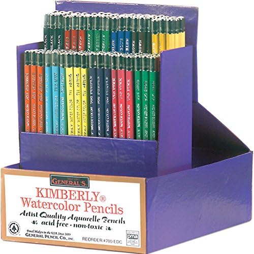 GENERAL'SKimberly Acid-Free Non-Toxic Water Soluble Watercolor Pencil Class Pack, Assorted Colors, Pack of 144