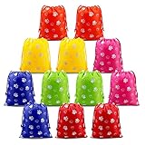 Paw Party Supplies Favors Bags Drawstring Pouches for Kids Boys Girls Toddlers Birthday Party Favors 12 Pack