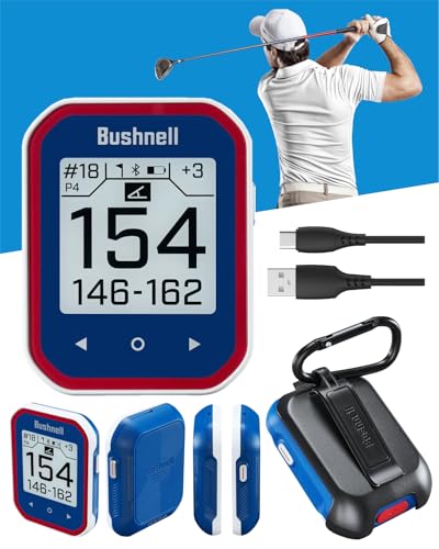 Wearable4U - Bushnell Phantom 3 Slope GPS Golf Green with Slope Technology, Touchscreen, Magnetic Cart Mount with Bundle (Blue & Lens Cloth)