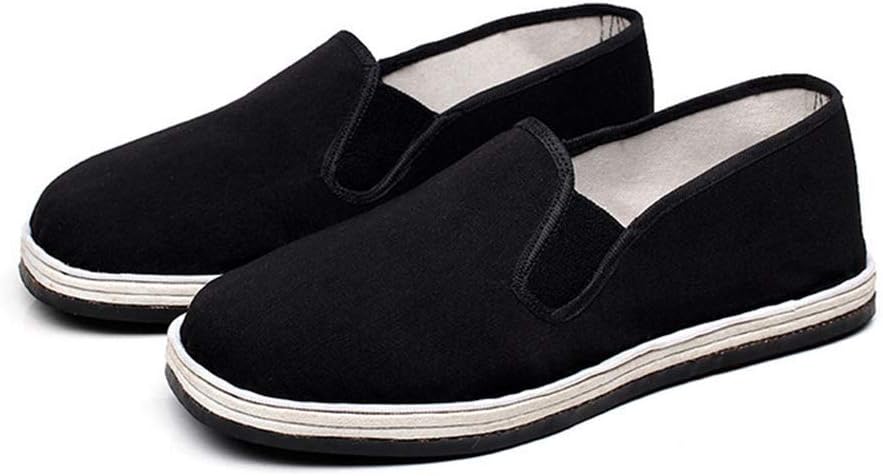 Old Beijing Cloth Shoes for Men, Chinese Traditional Kong Fu Tai Chi Slip-On Shoes Black