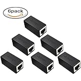 Dinger 6 Pack RJ45 Coupler Cat5 Ethernet Cable Extender Adapter Inline Coupler for Cat5 Cat6 Cat7
