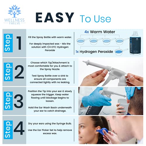 CLEANEAR Ear Wax Removal Kit Medical Grade RX Ear Wash System Ear