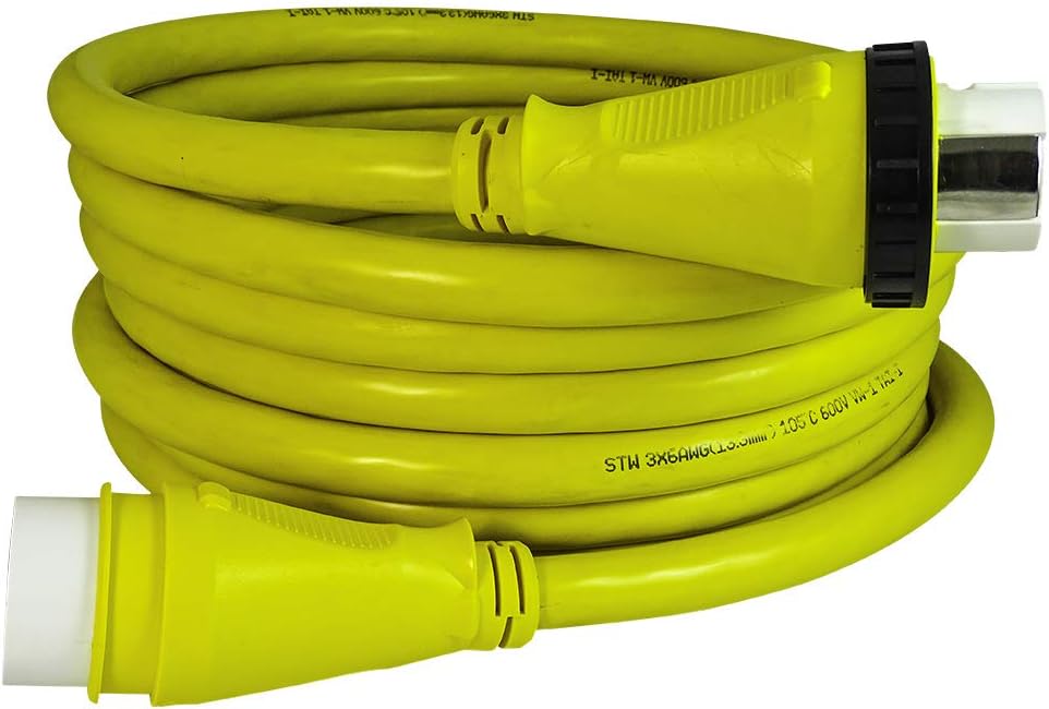 Marvine Cable Shore Power Extension Cord 50Amp Male SS1-50P to 50Amp Female SS1-50R 25Ft: Home Improvement