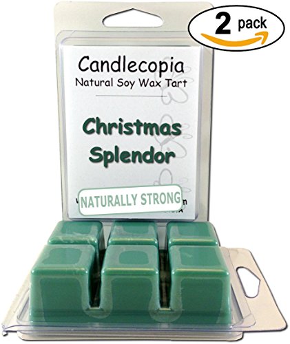 Candlecopia Christmas Splendor Strongly Scented Hand Poured Premium Natural Soy Wax Melts, 12 Soy Wax Cubes, 6.4 Ounces in 2 x 6-Packs