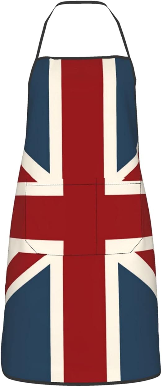 Unisex Apron with Pockets Classic Union Jack Flag Cooking Kitchen Chef