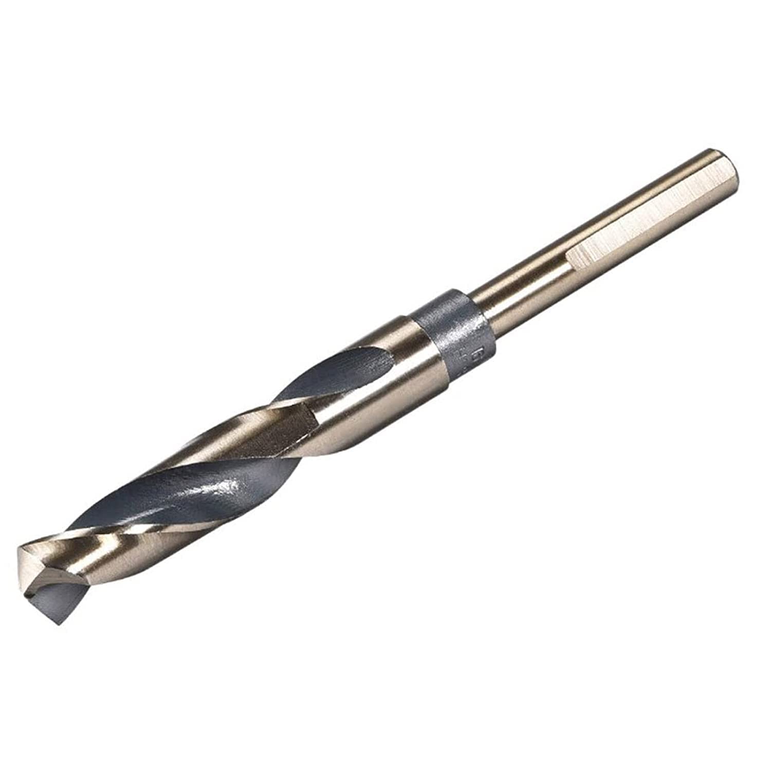 TOP-VIGOR 16.5mm Reduced Shank Twist Drill Bits with 10mm Shank, High Speed Steel 4341 Cutting Diameter Drilling Bits for Stainless Steel Alloy Metal Plastic Wood