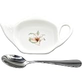 Ceramic Tea Bag Holder Dish Teapot shaped Small Spoon Rest 4.5 inches | Teabag Coaster Tray for Used Tea Bag with Spoon