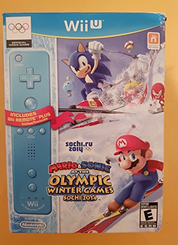 Mario & Sonic Sochi 2014 Olympic Winter Games with Blue Wii Remote Plus - Wii U (Renewed)