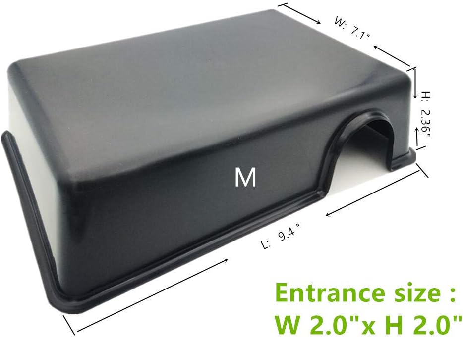 Leoterra Reptile Hide Snake Cage Decor Accessories Hideouts Size M (24X 18X6CM) Black Durable Material Easy to Clean - Image 3