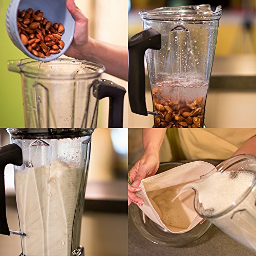 Organic Cotton Nut Milk Bag - Super Smooth Almond Milk Maker - No Seam Bottom, Drawstring Free - Reusable Food Strainer for Yogurt, Cheese Cloth, Juice, Tea, Coffee & More - Natural and Eco-Friendly - Thumbnail 2