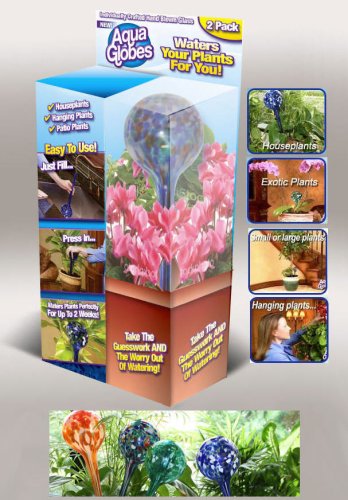 Aqua Globes Glass Plant Watering Bulbs - 2 Pack