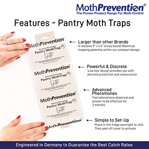 MothPrevention Powerful Pantry Moth Traps Pack of 6 Moth Killer with Pheromones Kitchen Moth