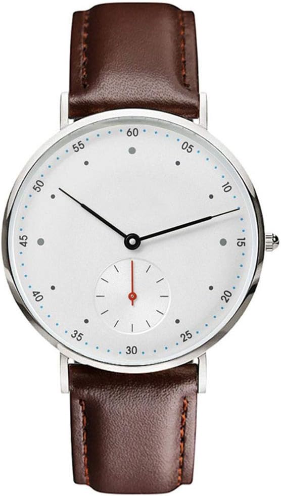 irugh Quartz watch, European and American style ultra-thin couple table, Bauhaus style men's high-end two-needle and half-belt watch, Imported movement