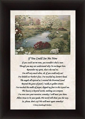 Amazon Com If You Could See Me Now Iv By Glenda Turley Bereavement Poem 14 5x20 5 In Framed Art Print Picture Posters Prints