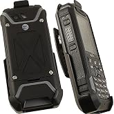 Nakedcellphone Holster for Sonim XP5 Phone Belt Clip - Black | Rotating Holder Case with Secure Latch, Fits Both Ways, Only for Model XP5700 via 2015
