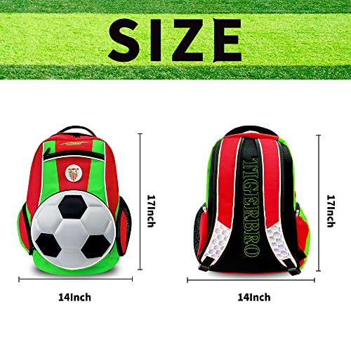 TIGERBRO Youth Soccer Backpack with Separate Cleat and Ball Holder