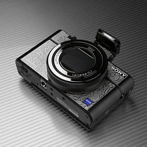 Gariz Metal Skin Sticker for Sony RX100III RX100IV MS-RX100M3FS, Flora Silver