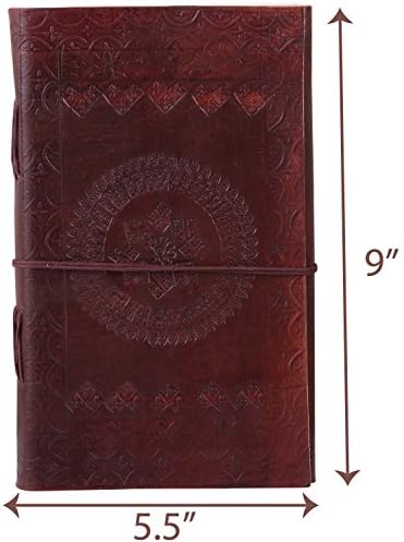 ALBORZ Genuine Leather Journal, Travel diary &amp; Refillable Notebook for Men &amp; Women, Best gift for Art Sketchbook 9 x 5.5 inches.
