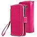 E LV Case for Galaxy S7 Edge Case 2IN1 (CASE Cum Purse) PU Leather flip Wallet Bag Pouch Case Cover for Samsung Galaxy S7 Edge - [HOT Pink]