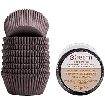 Gifbera Swedish Paper Baking Cups Brown Standard Cupcake Liners 200-Count, Coffee Color