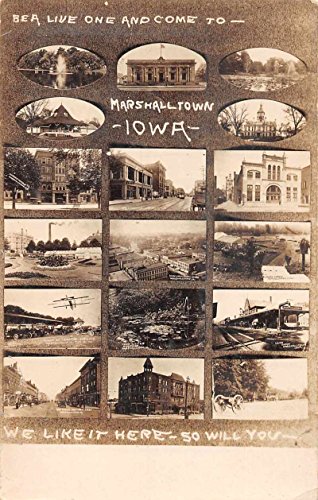 Marshalltown Iowa Street Scenes Buildings Multiview Real Photo Postcard J69153