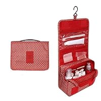 Travel Makeup Cosmetic Case,Hanging Travel Toiletry Bag Cosmetic Make Up Organizer,Foldable Portable Organizer.Organizers For Cosmetics,Makeup And Toiletries (Red)