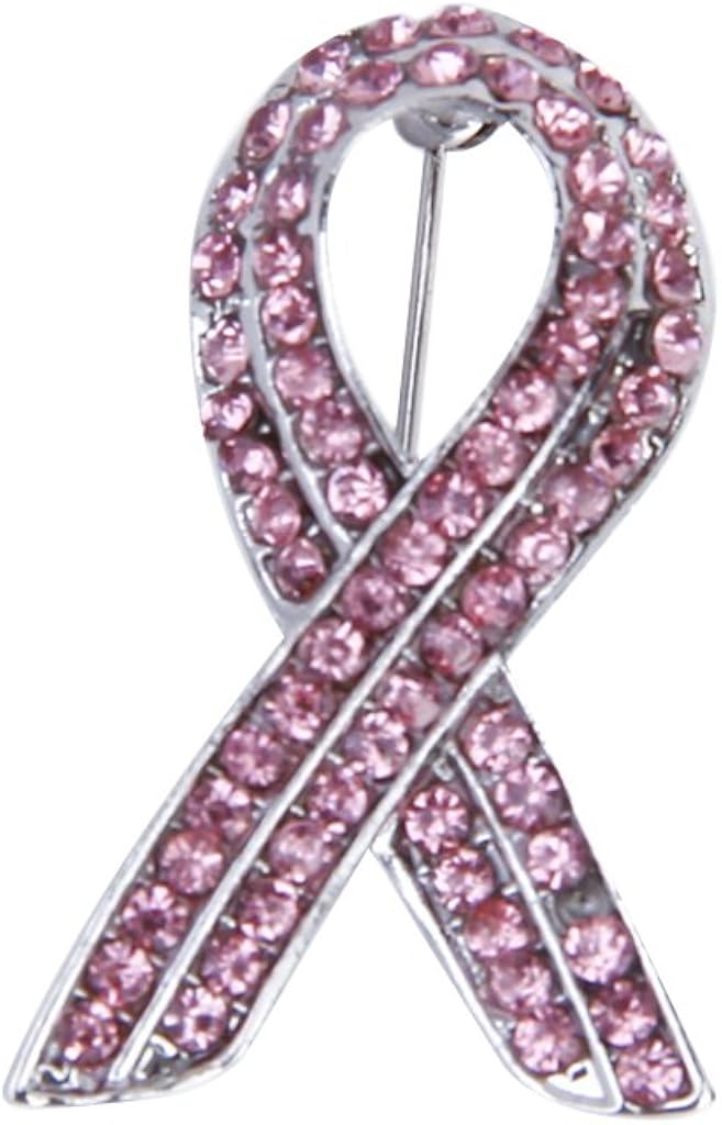 Broche En Forme De Ruban Rose Pour La Sensibilisation Au Cancer Du