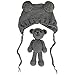 Jastore Infant Newborn Photography Prop Photo Crochet Boys Girls Knit Toy Bear Hats (Grey)