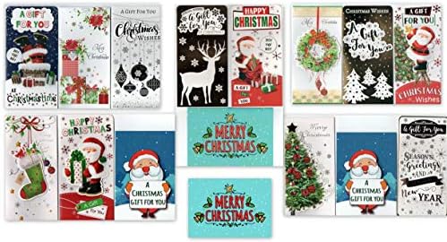 18 Items: Assorted Exclusive Greetingles Christmas Cards and 3D Money Wallets