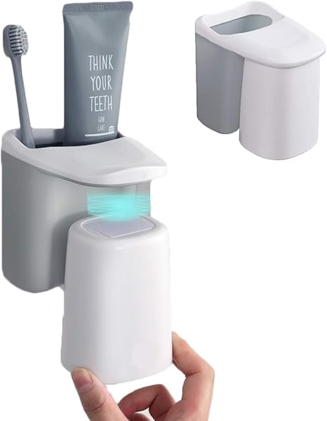 Amazon Tangxia 歯ブラシホルダー 歯磨き粉収納セット 壁に穴を開けない 省スペースの歯ブラシホルダー タンブラーマウスカップ付き 洗面所とバスルーム用 歯ブラシスタンド ホーム キッチン オンライン通販