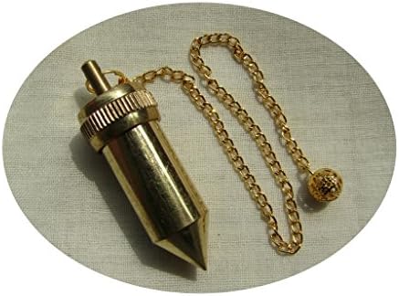 Brass Double Bullet Chamber Metal Healing Pendulum, Healing Wellness Dowsing.