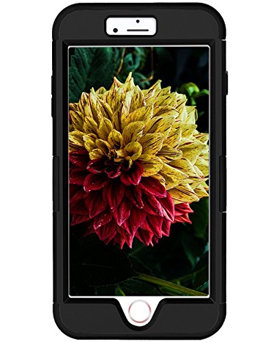 iPhone 8 Plus Case, 8 Plus Case, VPR 3 in 1 Hybrid Cover Hard PC Soft Silicone Rubber Heavy Duty Shock Absorbing Protective Defender Case for Apple iPhone 8 Plus 2017 Release (Black)