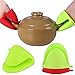 JCBIZ 2-Pack Silicone Oven Mitts Microwave Cooking Baking Tools Kitchen Accessory Pinch Grips Gloves Silicone Pot Holder Red