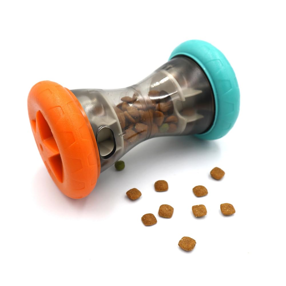 MiOYOOW Treat Dispensing Dog Toys, Rolling Dog Treat Dispenser Toy for Medium Large Dogs