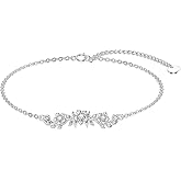 LWXIE Diamond Flower Bracelet for Women 925 Sterling Silver Lab Grown Diamonds Jewelry Gifts for Mom Wife Girlfriend Daughter Sister Friend