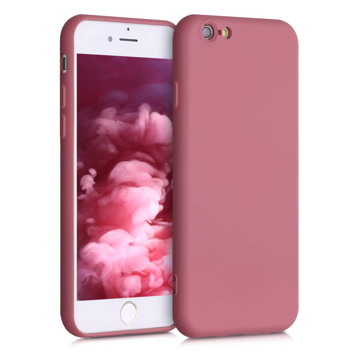 kwmobile Case Compatible with Apple iPhone 6 / 6S Case - Slim Protective TPU Silicone Phone Cover - Dark Rose