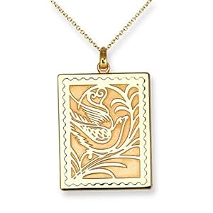 Amazon.com: Gold-plated Solid Sterling Silver .925, Postage Stamp Our Wedding Necklace (14kt ...